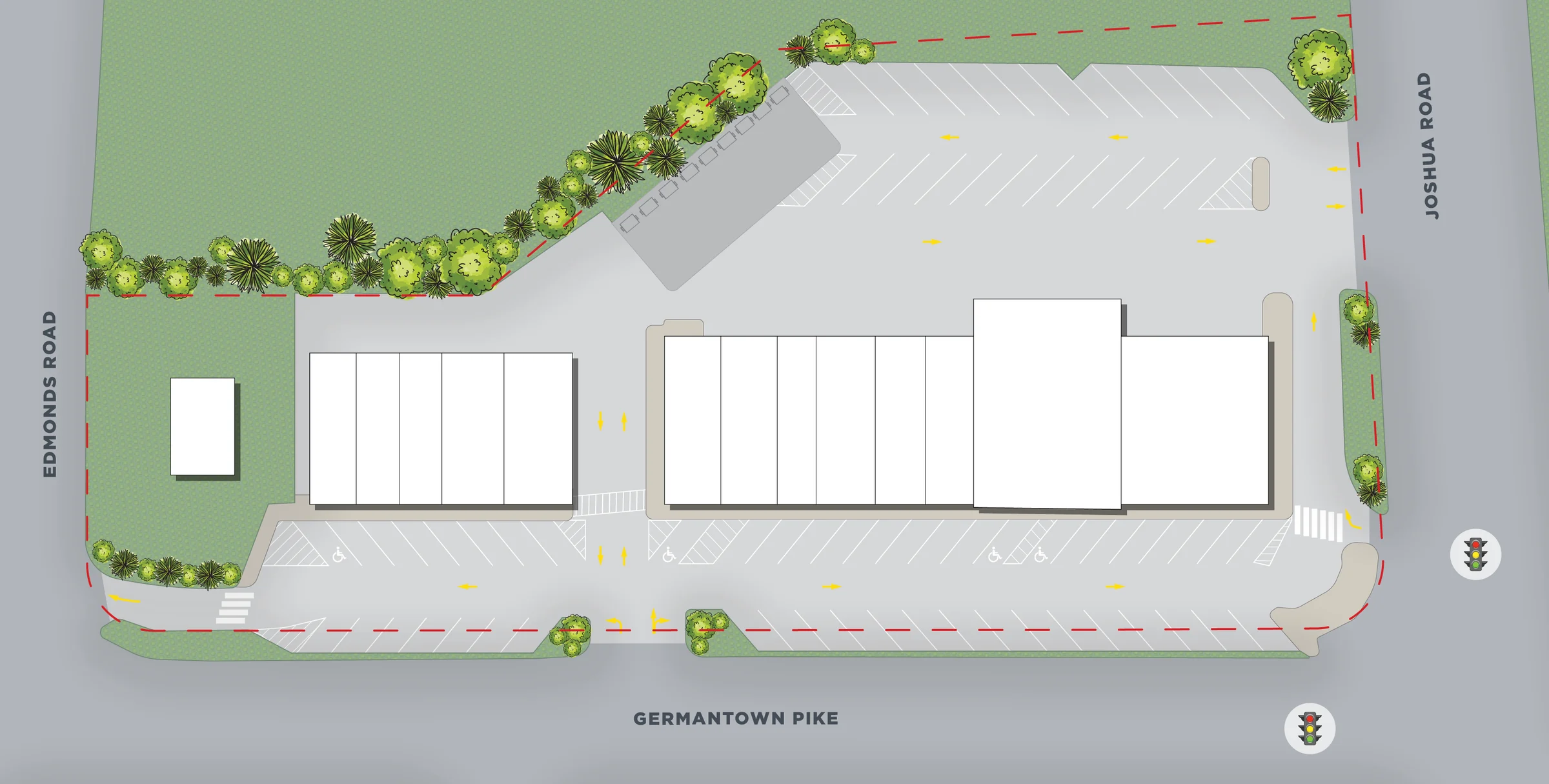 Site plan of the Shops of Lafayette Hill along Germantown Pike between Edmonds Road and Joshua Road