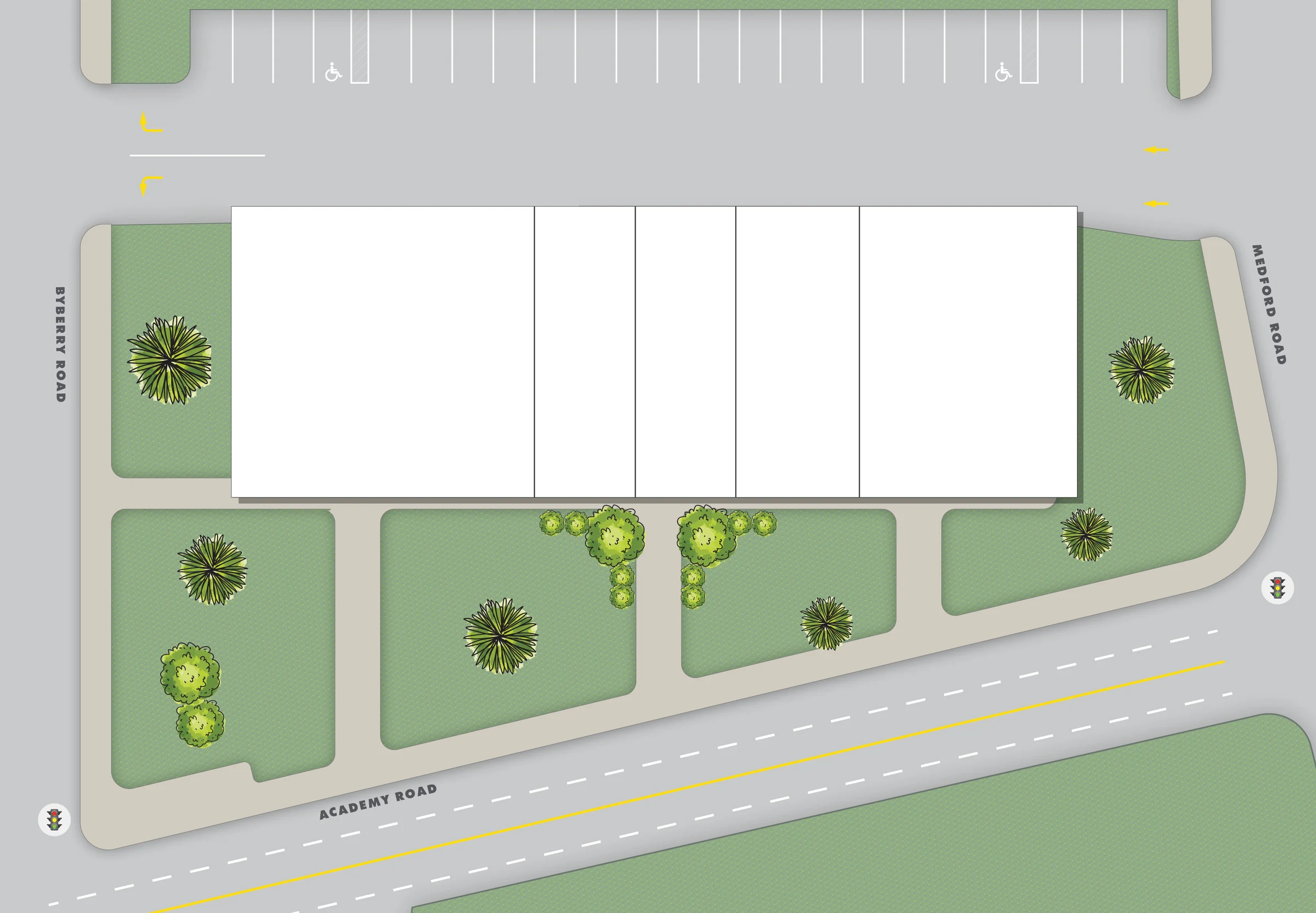 Site plan of Parkwood Commons on Academy Rd between Byberry Rd and Medford Rd