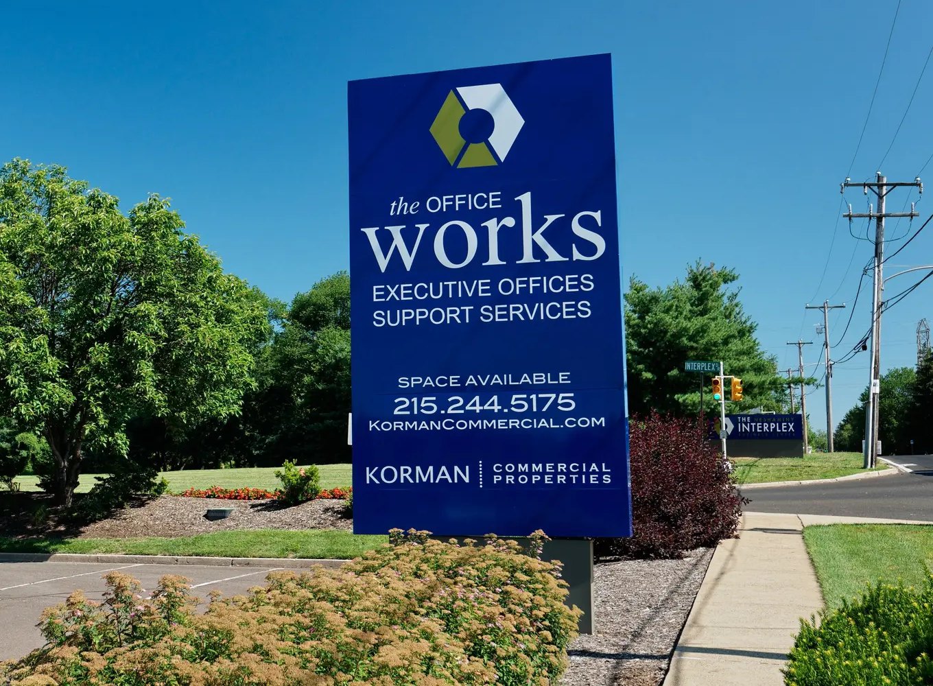 The Office Works sign at the Neshaminy Interplex entrance
